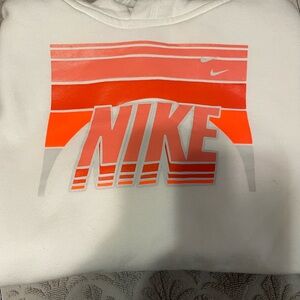 Youth L Nike Hoodie with Red and Orange Striped Logo
